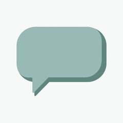 Naklejka premium Simple light blue speech bubble icon with shadow on white background