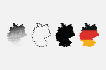 Minimalist vector icons of germany map styles for scalable graphic design projects silhouette
