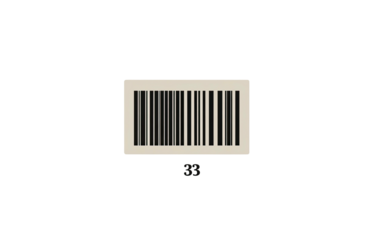 Beige barcode on black backdrop; thin vertical lines, coded