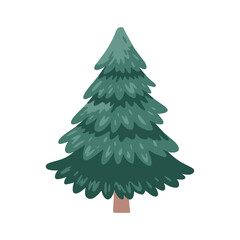 Stylized green christmas tree with white background