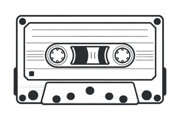 Cassette Tape Illustration Audio Recorder Old Media Technology Graphic Design Template