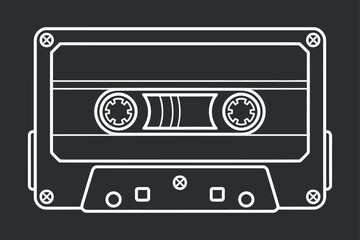 Cassette Tape Illustration Retro Audio Recorder Music Media Simple Vector Graphic