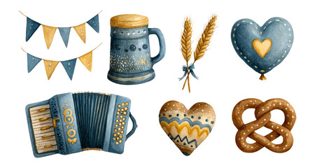 Colorful Watercolor Elements for Festive Celebrations and Events