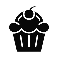 Muffin Black Silhouette Vector Illustration