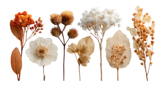 Dried Floral Arrangement with Unique Shapes and Earthy Color Palette