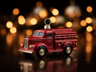 Vintage Red Truck Christmas Ornament