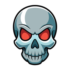 Horror-Themed Skull Illustration Isolated on White