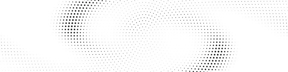 Monochrome Halftone Dual Spiral Dot Gradient Pattern Abstract Black and White Swirl Effect Vortex Background for Dynamic Retro Pop Art Designs © gd-house