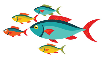 Set of Fresh Fish Isolated on White Background Vector