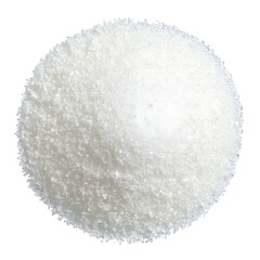 Close-up of a round, granular white substance, likely a food ingredient