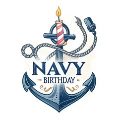 nautical design elements, sailing ship with anchor