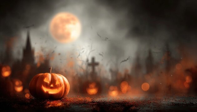 Halloween background with pumpkin