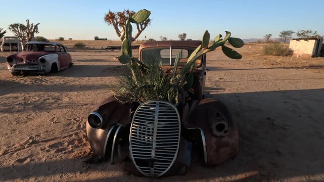Old rusty abandoned car in southern Namibia, Africa.