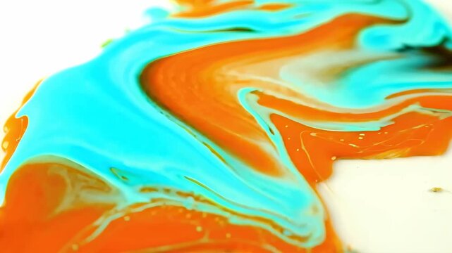 Chromie squiggle Ai nft Psilocybin therapy Liquid paraffin Adhd music Squarespace designer Slime Obsidian arrtx Mindbloom Asmr skincare Two colors of paint mixing on white surface from top view art a