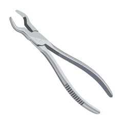 Obraz premium Detailed Illustration of a Surgical Dental Extraction Forceps Tool, Isolated.