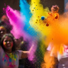 Celebrating Holi - A vibrant explosion of colors and joy.