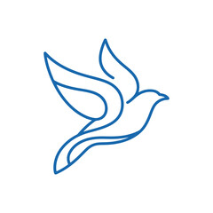 Flying Bird Line Art Logo Design