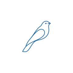 Flying Bird Line Art Logo Design