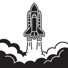Space Shuttle Launch Vector Illustration
