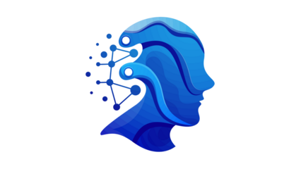 Conceptual illustration of a human head with a neural network.