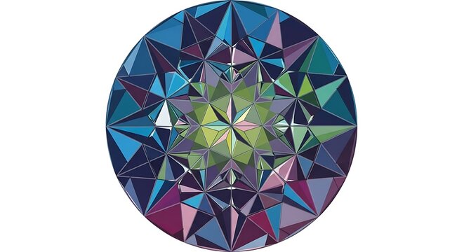 Abstract Geometric Design with Vibrant Colors and Intricate Patterns.