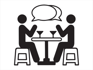 Business people in a restaurant meeting discussing ideas isolated on transparent background