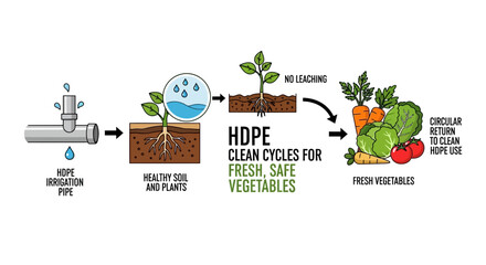 Hdpe irrigation system for healthy soil plants and safe fresh vegetables
