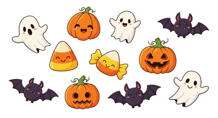 Happy Halloween icons and symbols