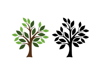 Obraz premium tree with green leaves vector design