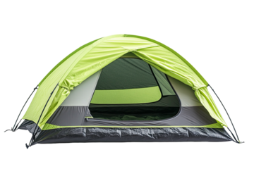 Open lime tent with gray base, dark gray floor, against a black backdrop