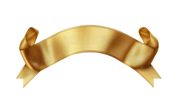 Elegant flowing gold ribbon banner