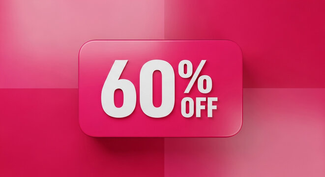 Grab incredible savings with this striking 60% off promotional graphic, perfect for announcing your next big sale event!