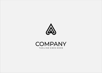 Abstract black geometric vector logo design with triangle and drop shape, modern minimalist symbol for technology, architecture, and creative business branding
