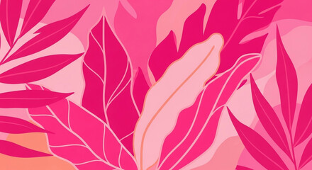 Vibrant pink botanical art for modern designs, creating a fresh and stylish aesthetic perfect for branding and marketing campaigns