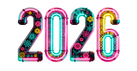 2026 Neon Sign with Floral