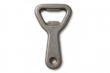 Metal bottle opener serving as an essential barware tool for effortlessly removing caps from various drinks