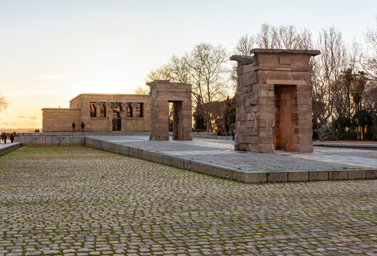 Temple of Debod from Egypt at sunset, Madrid, Spain