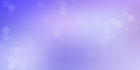Purple pastel medical and tech background with hexagon pattern and bright sparkles. Realistic vector abstract bg with honeycomb geometric cell texture for medicine and science technology design.