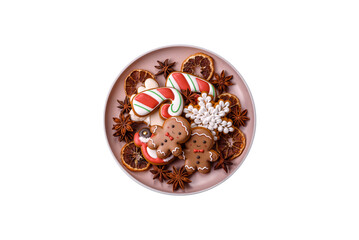 Christmas gingerbread, cookies, or baked goods for the winter holidays. Christmas gingerbread