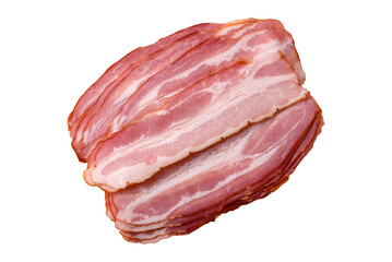 Meat, raw pork bacon sliced, organic food, protein for snacks. Raw bacon as a background