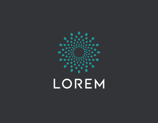 A visually appealing logo features a vibrant circular pattern at its core, suggesting creativity, innovation, and modernity, suitable for diverse branding.