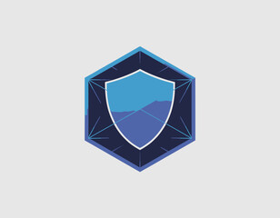 A bold and modern geometric shield logo, embodying security and trust for brands focused on protection, making it ideal for tech or security services.