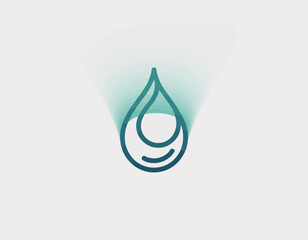 A serene and elegant illustration of a water drop, symbolizing purity and freshness, created with soothing green tones and a modern abstract style that captivates the viewer.