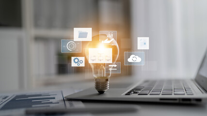 Digital business infrastructure with data system, analytics, sync. System management improves...