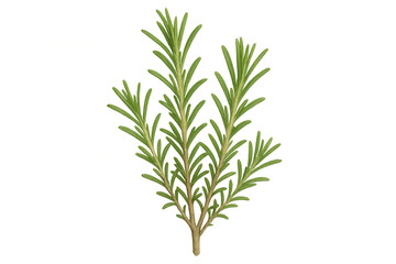 Fototapeta premium Rosemary sprig showing green leaves, a fresh herb for cooking, food flavoring, and botanical garnish, transparent background