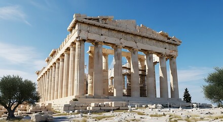Obraz premium The Parthenon in Athens - A Timeless Symbol of Ancient Greece.