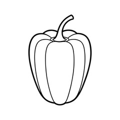 bell pepper outline line art vector