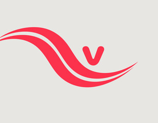 Obraz premium An abstract wavy V design that captures energy and movement, ideal for various creative projects focusing on modern aesthetics, fluidity, and contemporary art.