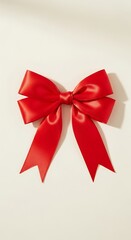 Festive Red Ribbon Bow - A Symbol of Celebration and Gift-Giving.