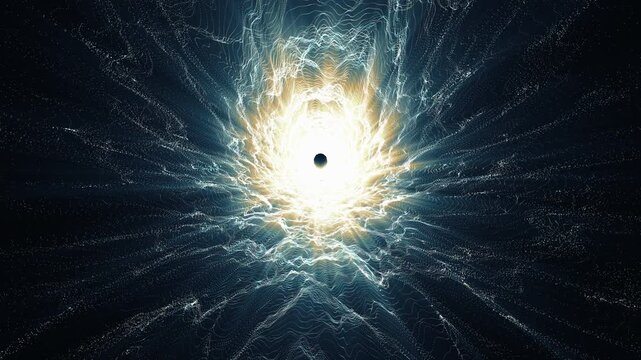 Abstract futuristic space animation with glowing energy lines forming a cosmic tunnel or light vortex effect, ideal for sci-fi, universe, galaxy, and abstract motion backgrounds